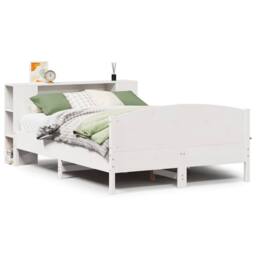 Berkfield Home Bookcase Bed without Mattress White 160x200cm Solid Wood Pine - Size: 160x200 cm - thumbnail 1