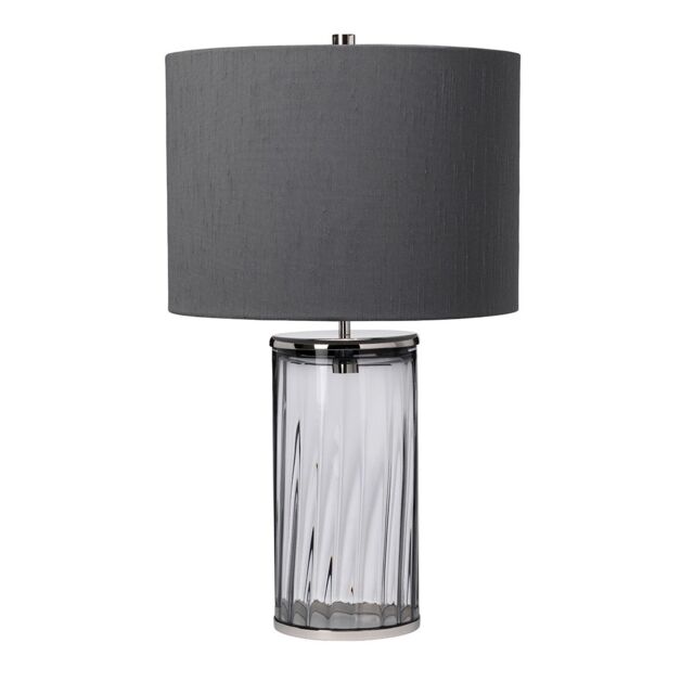 Netlighting Reno Table Lamp Metalwork Polished Nickel Smoked Glass in Grey - image 1