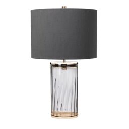 Netlighting Reno Table Lamp Metalwork Polished Nickel Smoked Glass in Grey - thumbnail 2