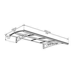 Palram Patio Cover Amsterdam Door Awning Canopy 2230 Clear - L223.5 cm - Grey - thumbnail 4