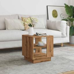 Berkfield Home Coffee Table Artisan Oak 40x40x43 cm Engineered Wood in Brown - Size: 40 x 40 x 43 cm - thumbnail 3