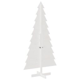 Berkfield Home Wooden Christmas Tree for Decoration White 180 cm Solid Wood Pine - thumbnail 5