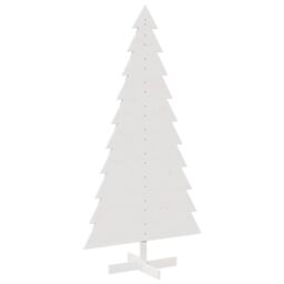 Berkfield Home Wooden Christmas Tree for Decoration White 180 cm Solid Wood Pine - thumbnail 2