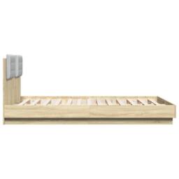 Berkfield Home Bed Frame with LED without Mattress Sonoma Oak 120x200 cm in Brown - Size: Small Double - thumbnail 7