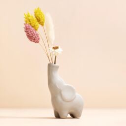 Lisa Angel Women's Tiny Grey Elephant Bud Vase - thumbnail 1