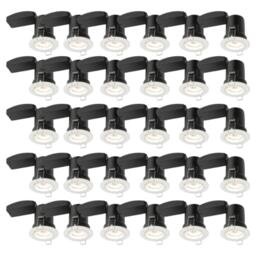 First Choice Lighting Set of 30 Fire Rated Downlights - White Fixed GU10 Recessed Downlights - thumbnail 1