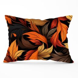 Warren Reed - Designer Autumn Leaves Design Cushions in Orange - Size: 60 cm x 60 cm - thumbnail 1