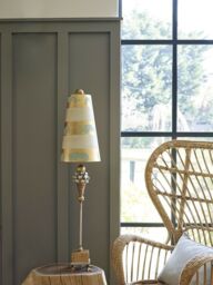 Loops Table Lamp Duck Feet Gold Leaf Acid Etched Base Striped Shade LED E27 100W - thumbnail 3
