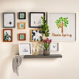 "Nicola Spring 3D Box Photo Frames - 4 x 4"" with 2 x 2"" Mount - Ivory Mount - Pack of 2 in Dark Brown" - thumbnail 7