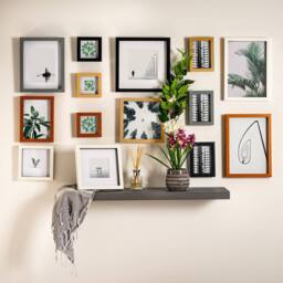 "Nicola Spring 3D Box Photo Frames - 4 x 4"" with 2 x 2"" Mount - Ivory Mount - Pack of 2 in Dark Brown" - thumbnail 6