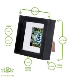 "Nicola Spring 3D Box Photo Frames - 4 x 4"" with 2 x 2"" Mount - Ivory Mount - Pack of 2 in Dark Brown" - thumbnail 4