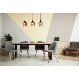 Netlighting Lavus Bar Pendant Ceiling Light Matt Black Copper Glass Shade 3x E27 - thumbnail 5