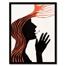 Artery8 Deaf Culture Conceptual Art Bright Abstract Framed Art Print in White - Size: A4 - thumbnail 1