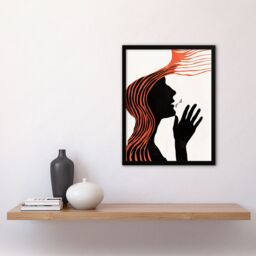Artery8 Deaf Culture Conceptual Art Bright Abstract Framed Art Print in White - Size: A4 - thumbnail 4