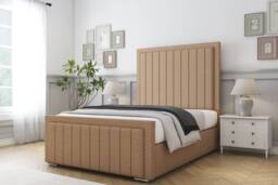 "Comfort Beds Emperor Dumfries Bed Frame With Mattress-50"" Upholstered in Light Brown - Size: Small Double"
