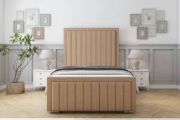 "Comfort Beds Emperor Dumfries Bed Frame With Mattress-50"" Upholstered in Light Brown - Size: Small Double" - thumbnail 2