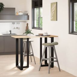 Berkfield Home Bar Table Legs T-Shaped¬†2 pcs Black 60x35x(100-101) cm Steel - thumbnail 2