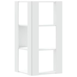 Berkfield Home Corner Bookcase 3-Tier White 50x50x102 cm Engineered Wood - Size: 50 x 50 x 102 cm - thumbnail 6