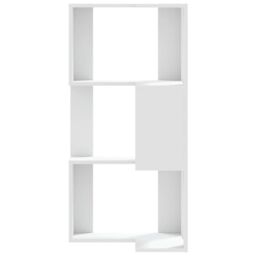 Berkfield Home Corner Bookcase 3-Tier White 50x50x102 cm Engineered Wood - Size: 50 x 50 x 102 cm - thumbnail 4