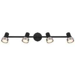Netlighting Mason Ceiling Spotlight Bar Matt Black Silver 4x GU10 - thumbnail 3