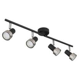 Netlighting Mason Ceiling Spotlight Bar Matt Black Silver 4x GU10 - thumbnail 2