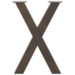Berkfield Home Dining Table Legs X-Shaped 2 pcs Natural Steel 50x(72-73) cm Steel in Brown - thumbnail 5
