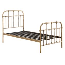 OAT Home Camden Distressed Antique Effect Hospital Style Metal Single Bed Frame & Guest Trundle in Bronze - thumbnail 7