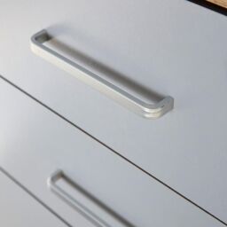 Home Source Chest 5 Drawers Bedroom Oak Black Storage Organiser Bedside Cabinet in Grey - thumbnail 4