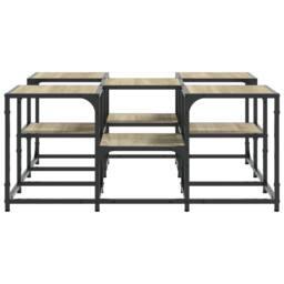 Berkfield Home Coffee Table Sonoma Oak 91x91x40 cm Engineered Wood in Brown - Size: 91 x 91 x 40 cm - thumbnail 6