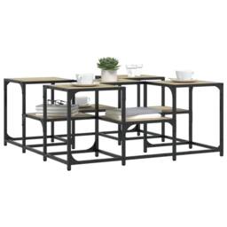 Berkfield Home Coffee Table Sonoma Oak 91x91x40 cm Engineered Wood in Brown - Size: 91 x 91 x 40 cm - thumbnail 4