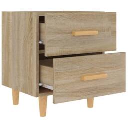 Berkfield Home Beautiful Bed Cabinets 2 pcs Sonoma Oak 40x35x47.5 cm in Light Tan - thumbnail 5