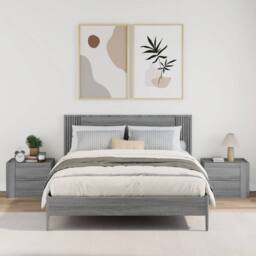 Berkfield Home Decorative Wall-mounted Bedside Cabinets 2 pcs Grey Sonoma 45x30x35 cm - Size: 45 x 30 x 35 cm - thumbnail 1