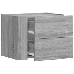 Berkfield Home Decorative Wall-mounted Bedside Cabinets 2 pcs Grey Sonoma 45x30x35 cm - Size: 45 x 30 x 35 cm - thumbnail 8