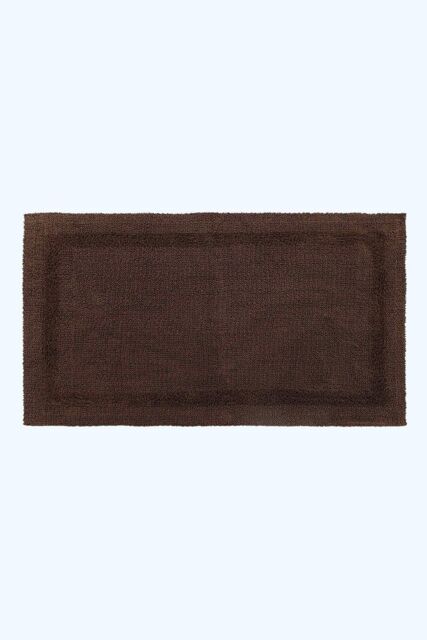 Homescapes Luxury Bath Mat Reversible 100% Cotton 1600GSM, 50 x 80cm, Extra Soft in Chocolate - Size: 50 x 80 cm - image 1