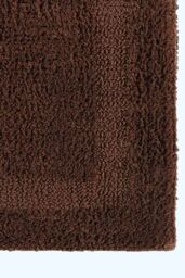 Homescapes Luxury Bath Mat Reversible 100% Cotton 1600GSM, 50 x 80cm, Extra Soft in Chocolate - Size: 50 x 80 cm - thumbnail 2