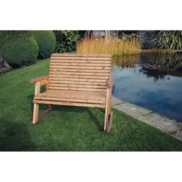 Churnet Valley Garden Furniture Ltd Valley Rocking Bench - Timber - Garden Furniture - Partially Assembled in Brown - thumbnail 1