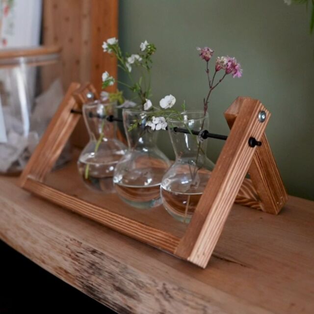 Menkind #Winning Propagation Vases Set With Chic Wooden Stand in Brown - image 1