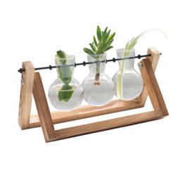 Menkind #Winning Propagation Vases Set With Chic Wooden Stand in Brown - thumbnail 4