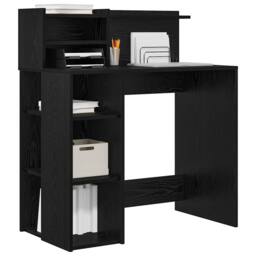 Berkfield Home Modern Desk with Storage Black Oak 90x48x101.5 cm Engineered wood