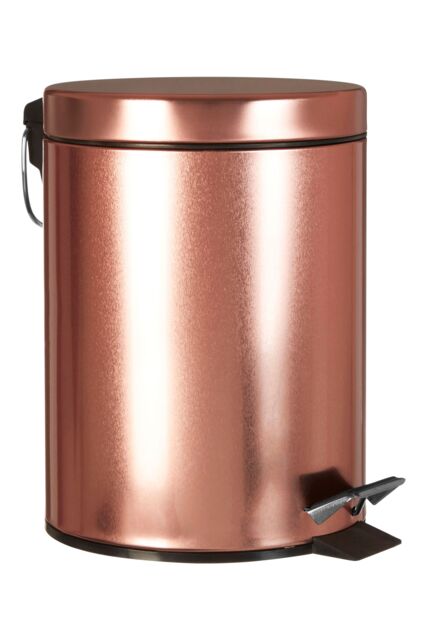 Orsina 5000ml Rose Gold Pedal Bin, Stylish Metal Waste Bin With Soft Close Lid & Removable Inner Bucket, Elegant - image 1