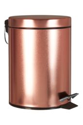 Orsina 5000ml Rose Gold Pedal Bin, Stylish Metal Waste Bin With Soft Close Lid & Removable Inner Bucket, Elegant - thumbnail 1