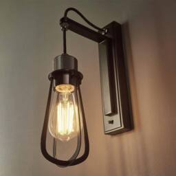 Netlighting 'ALESSANDRIA' Dimmable Indoor Industrial Style Decorative Wall Lamp in Black - thumbnail 2