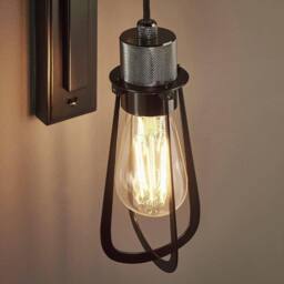 Netlighting 'ALESSANDRIA' Dimmable Indoor Industrial Style Decorative Wall Lamp in Black - thumbnail 3