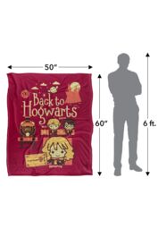 Harry Potter Back to Hogwarts Platform 9 3 4 Chibis Officially Licensed Silky Touch Super Soft Throw Blanket 152x127 cm in White - thumbnail 5