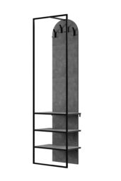 Hallway Furniture Shoe Storage Unit Coat Rack Retro Grey Tall Slim - thumbnail 4