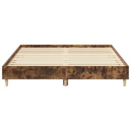 Berkfield Home Bed Frame No Mattress Smoked Oak 140x200 cm Engineered Wood in Brown - thumbnail 5