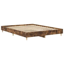 Berkfield Home Bed Frame No Mattress Smoked Oak 140x200 cm Engineered Wood in Brown - thumbnail 4