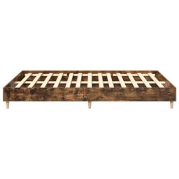 Berkfield Home Bed Frame No Mattress Smoked Oak 140x200 cm Engineered Wood in Brown - thumbnail 6