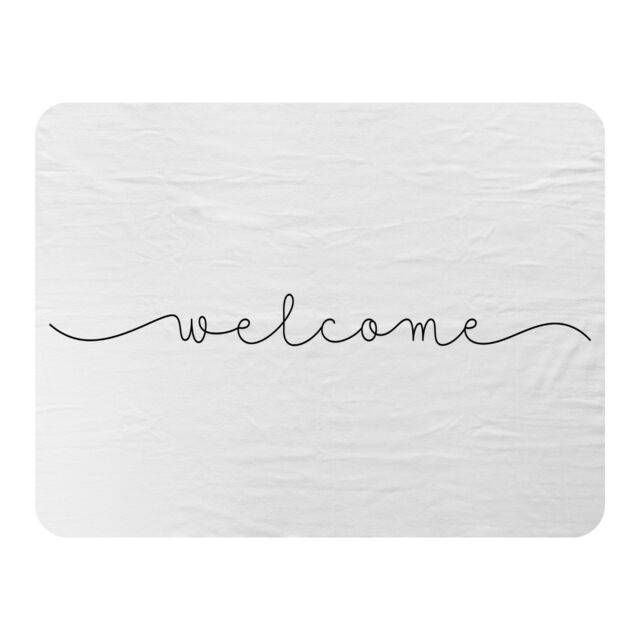 Benjamin Tate Design Text Welcome Designer Blanket in Natural - Size: 120 cm x 150 cm - image 1