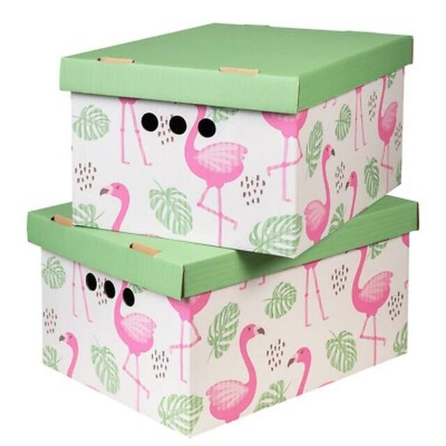 NESTLUNE 2pc Decorative Storage Boxes Home Office Box in Green - image 1